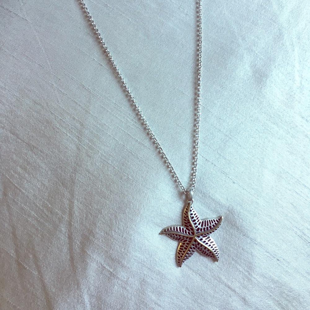 Lucky brand silver star fish necklace
